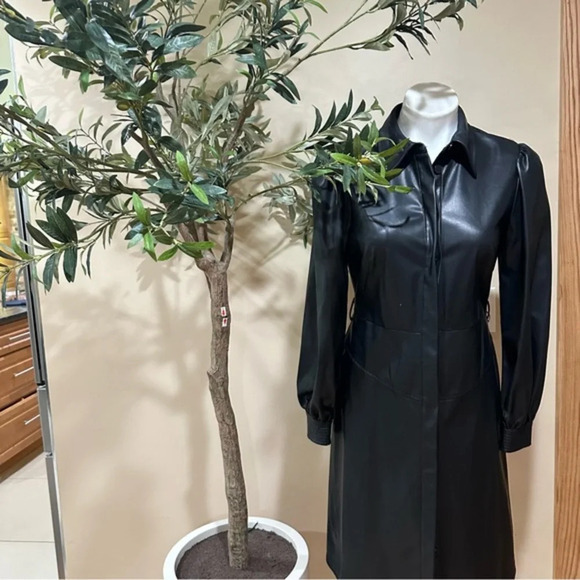 Calvin Klein Dresses & Skirts - Calvin Klein Women's Faux Leather Black Dress without belt